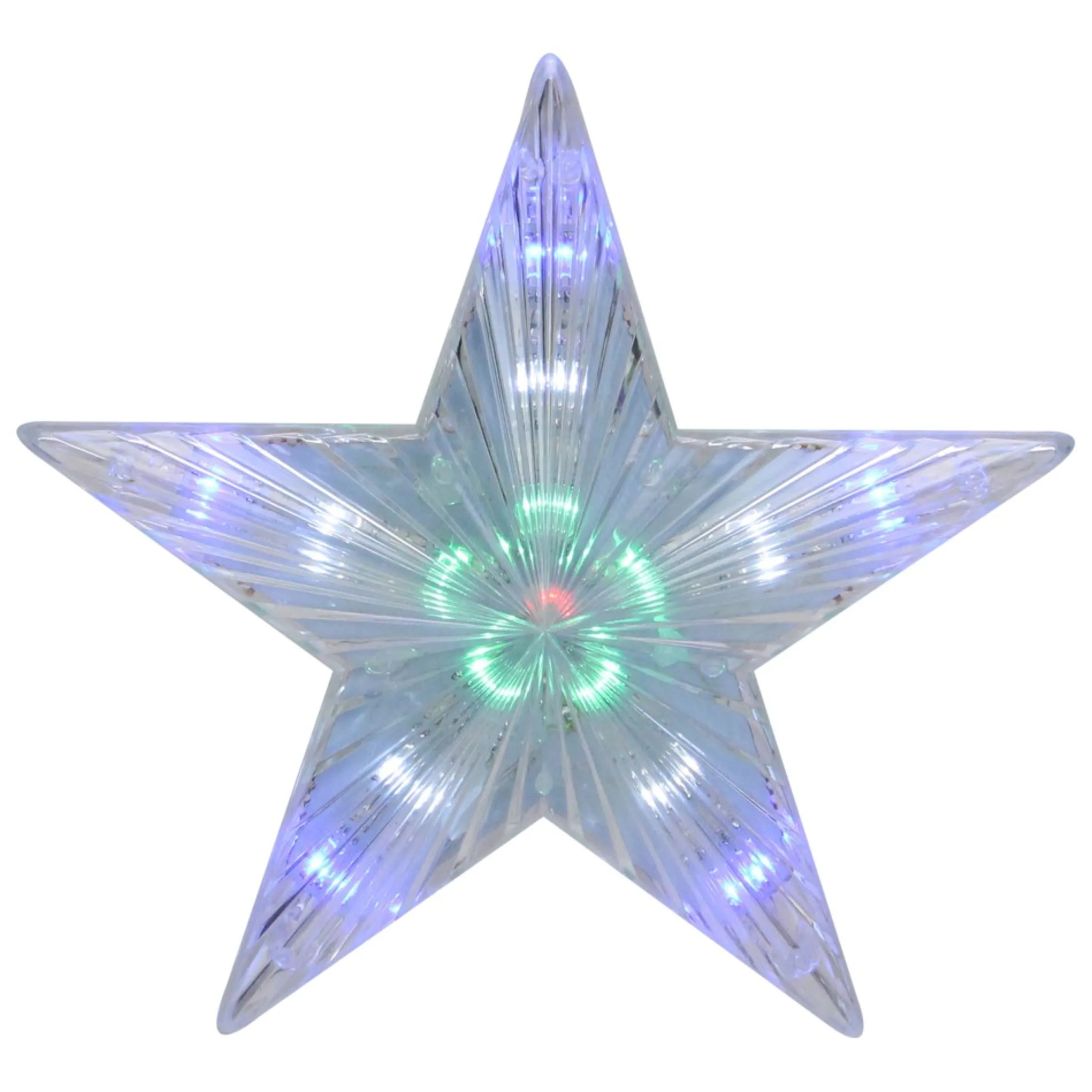 8.5" Clear Lighted Contemporary Tree Topper Star - Multi-Color Lights