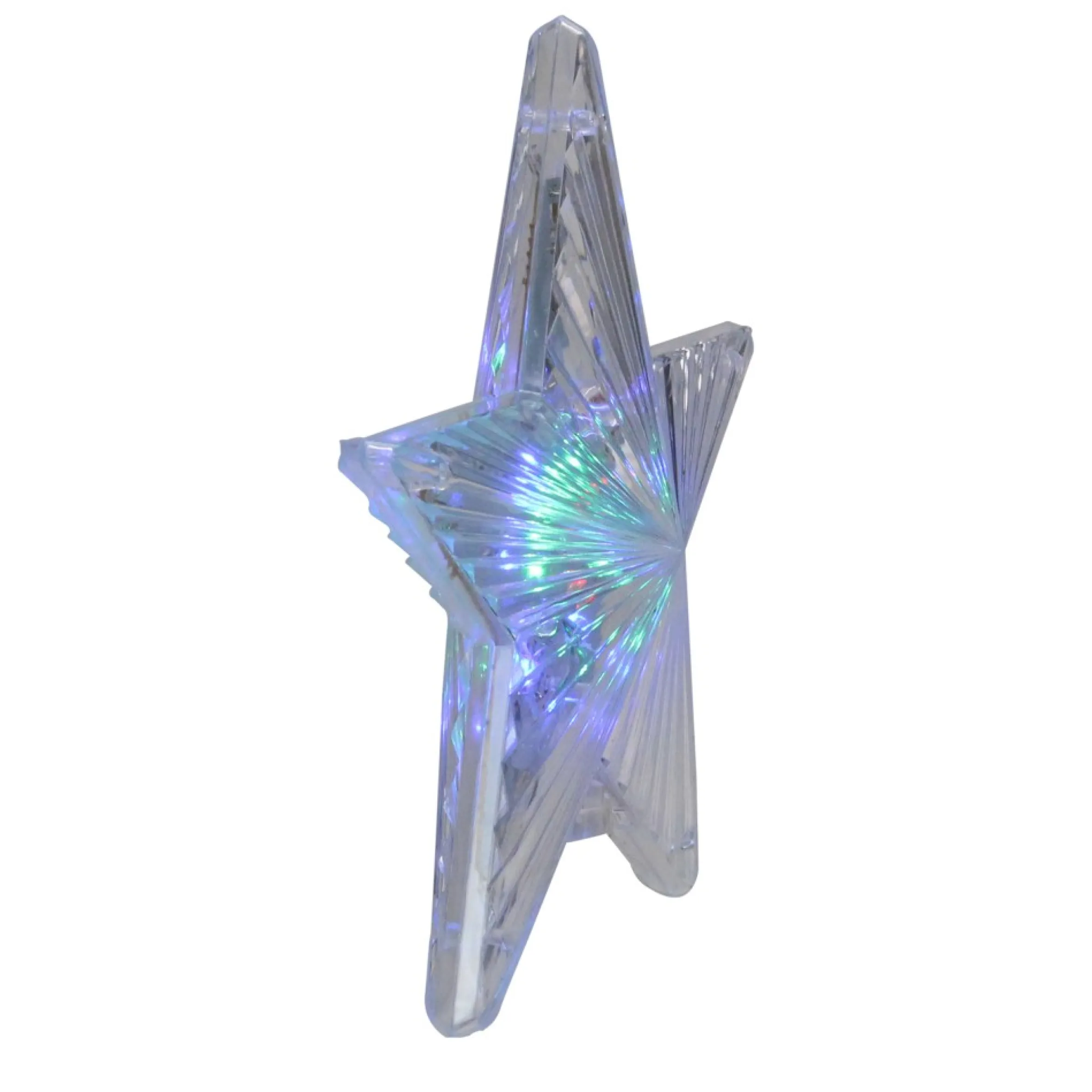 8.5" Clear Lighted Contemporary Tree Topper Star - Multi-Color Lights