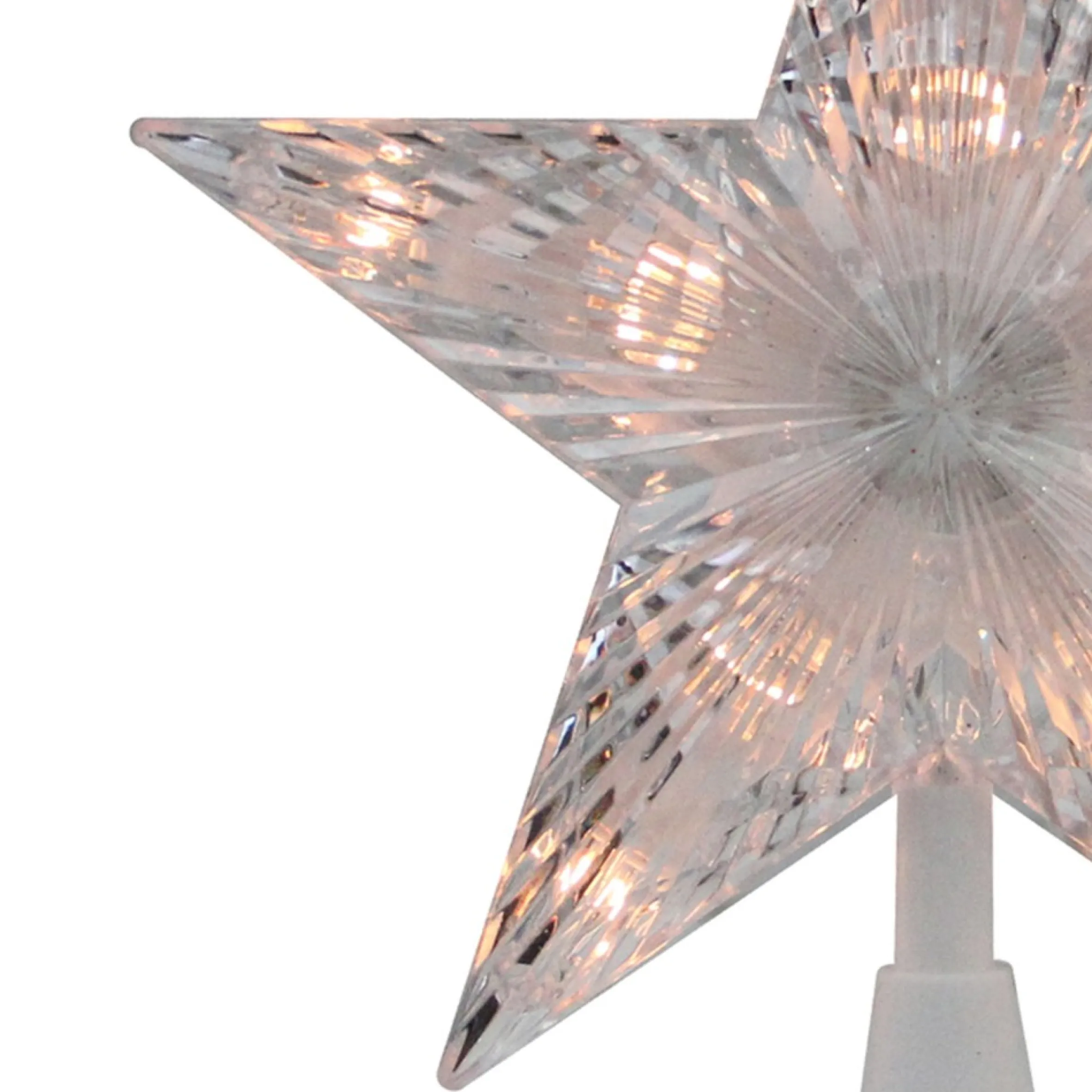 7.25" Clear 5-Point Star Traditional Christmas Tree Topper- Clear Lights