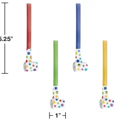 Club Pack Of 48 Blue And Green Foil Blowers 3.25"