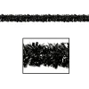 Club Pack Of 12 Festive Metallic Black Foil Tinsel 6-Ply Halloween Christmas Garlands 15' - Unlit