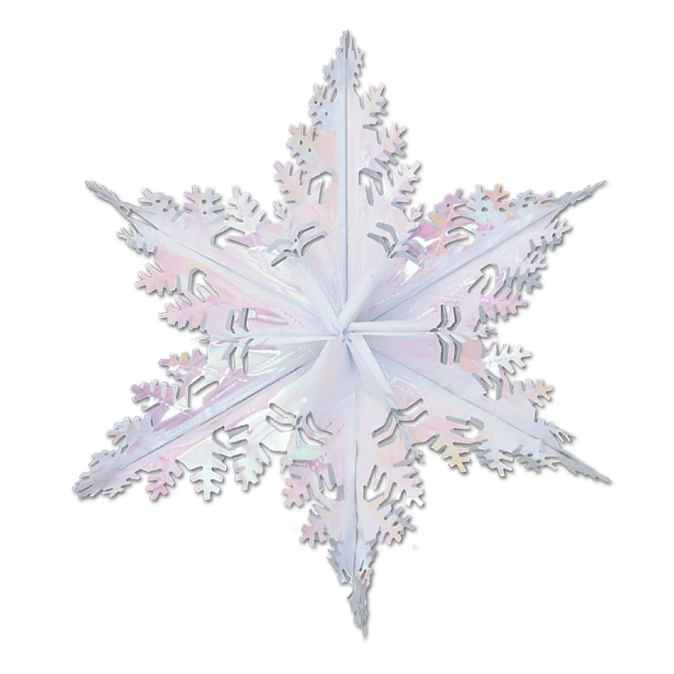 Club Pack Of 12 Metallic Opalescent Winter Snowflake Hanging Christmas Decorations 24"