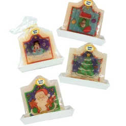 Club Pack Of 72 White And Green Santa Claus Christmas Candles 4.25"