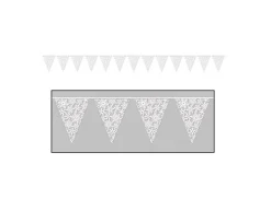 Club Pack Of 12 White Snowflake Pennant Christmas Banners 2'