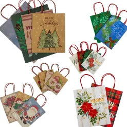20-Count Assorted Christmas Themed Paper Gift Bags