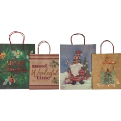 20-Count Assorted Christmas Themed Paper Gift Bags