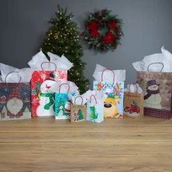 20-Count Assorted Paper Christmas Themed Gift Bags