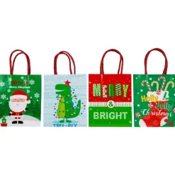 20-Count Assorted Paper Christmas Themed Gift Bags
