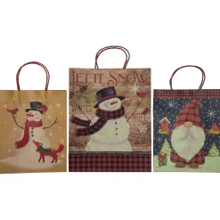 20-Count Assorted Paper Christmas Themed Gift Bags