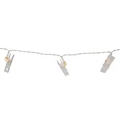 15-Count Clear Clothes Pin Photo Holding Led String Lights - 6.5Ft, Warm White