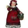 16" Country Mrs Claus With Basket And Gift Christmas Figure