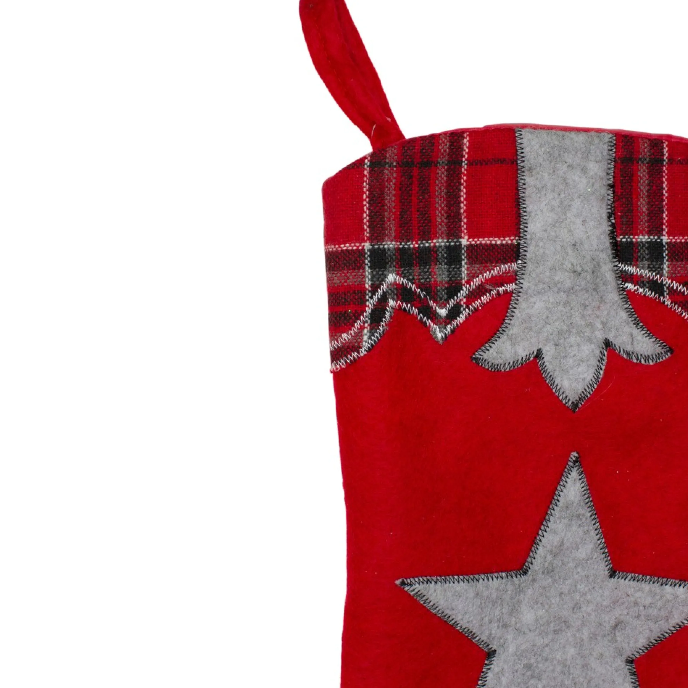 18.5" Country Rustic Red And Black Plaid Cowboy Boot Christmas Stocking