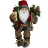 16" Country Rustic Santa Claus With Snowflake Jacket Sitting Christmas Figure