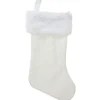 19" Cream Cable Knit With White Faux Fur Cuff Christmas Stocking