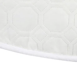 48" Cream Quilted Christmas Hexagon Tree Skirt With Velvety Trim