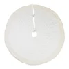 48" Cream White Diamond Quilted Round Holiday Tree Skirt