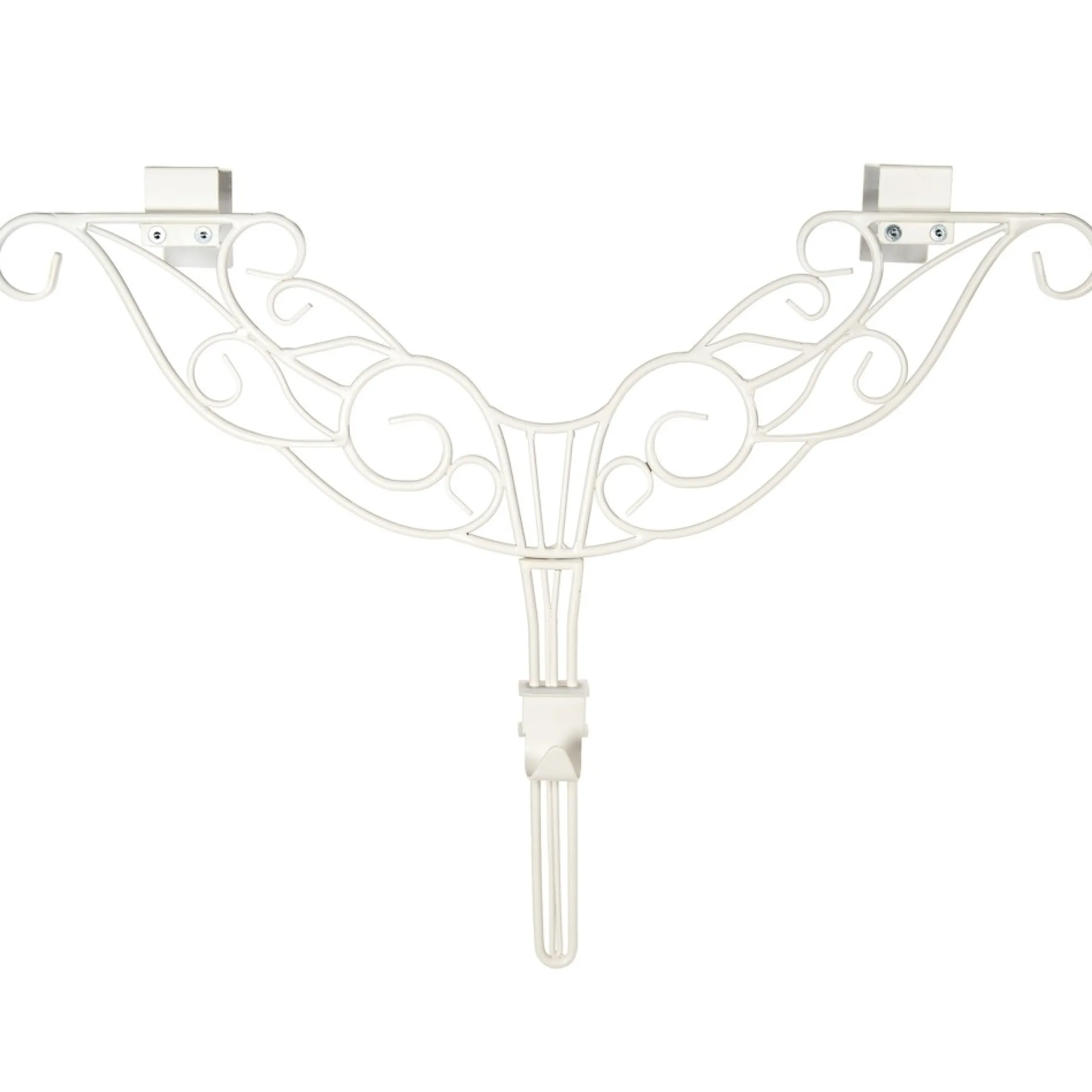 24" Cream White Ornate Scrollwork Adjustable Christmas Wreath Hanger
