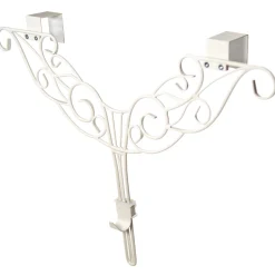 24" Cream White Ornate Scrollwork Adjustable Christmas Wreath Hanger