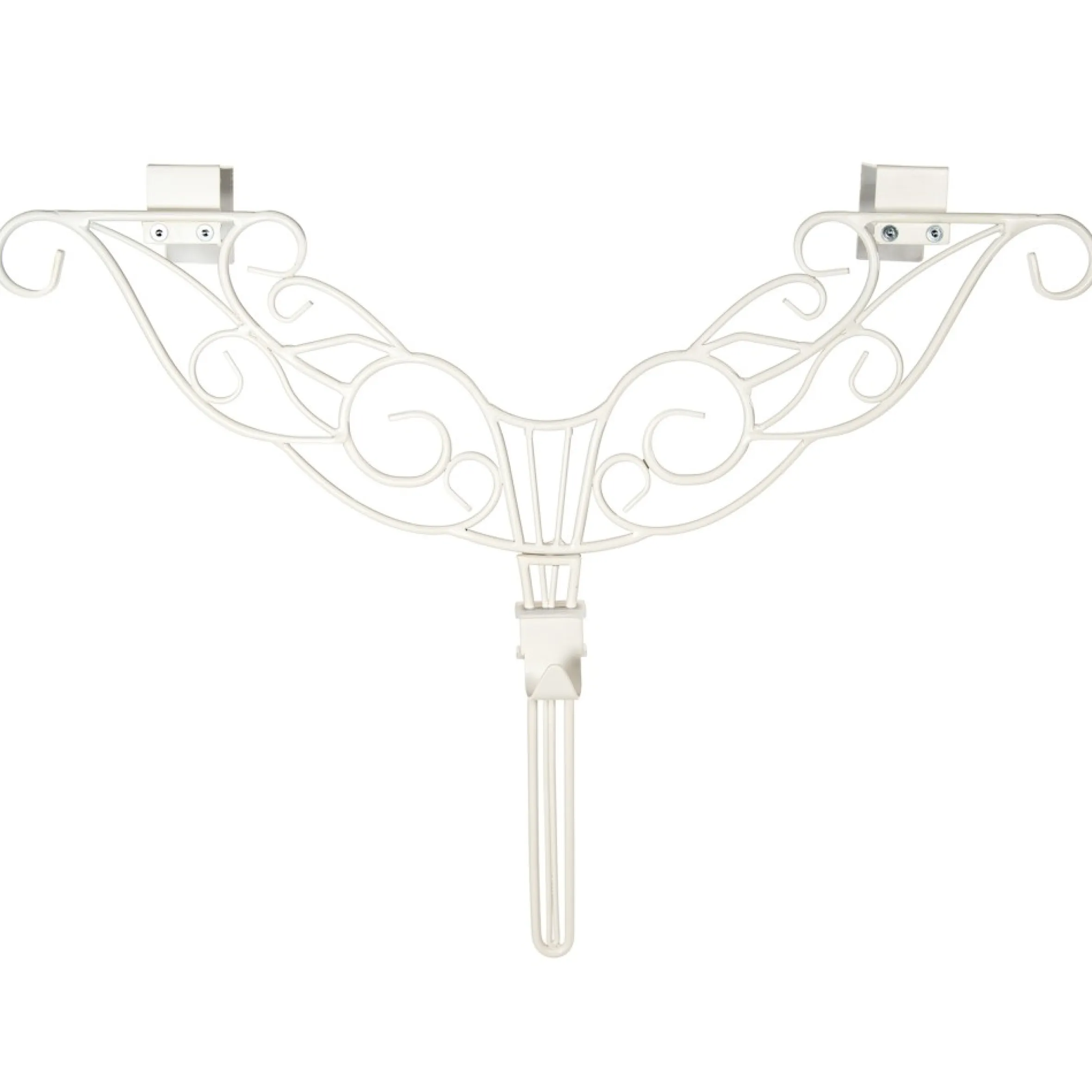 24" Cream White Ornate Scrollwork Adjustable Christmas Wreath Hanger