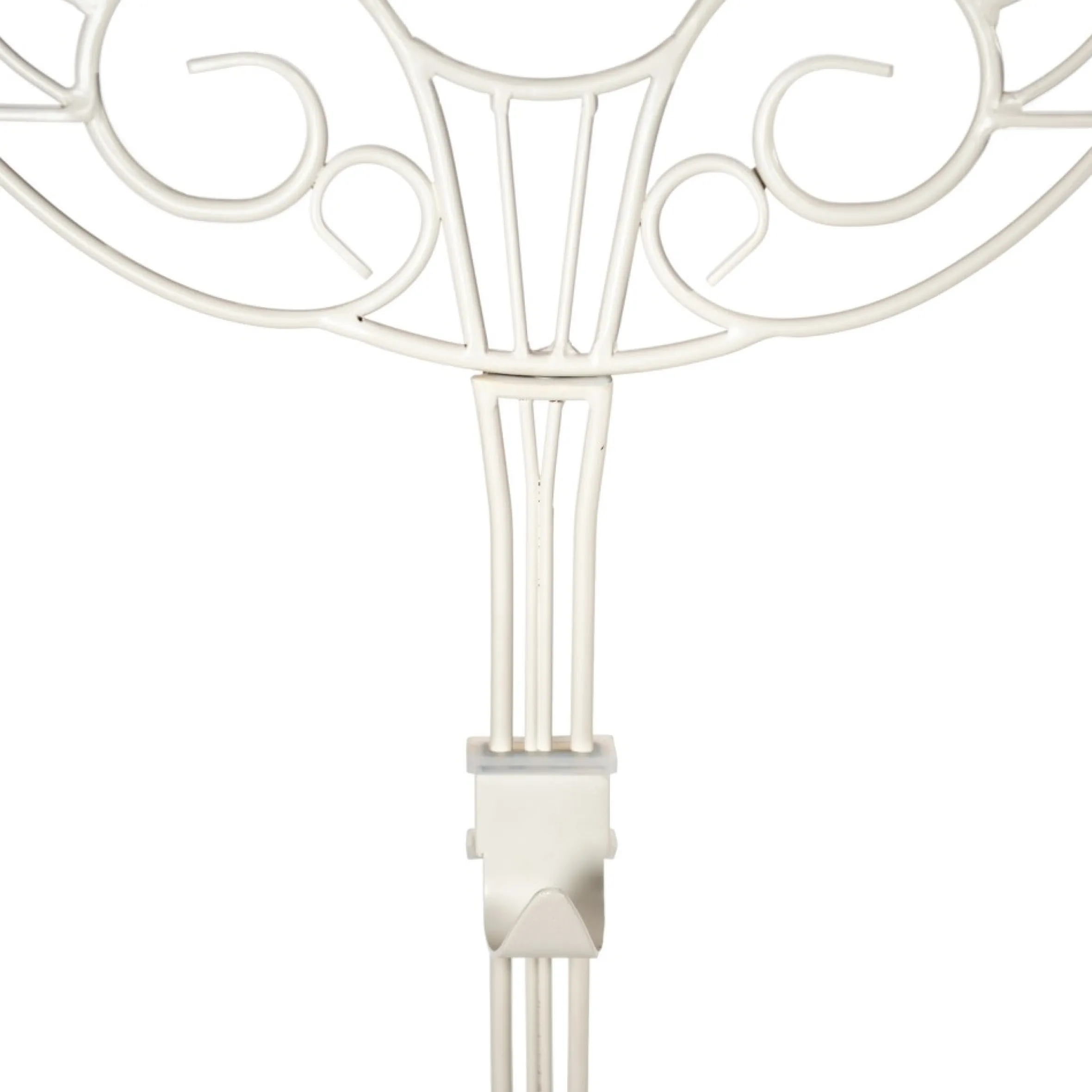 24" Cream White Ornate Scrollwork Adjustable Christmas Wreath Hanger