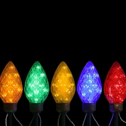 5Ct Led Lighted Multi-Color C9 Christmas Pathway Marker Lawn Stakes - 8 Ft
