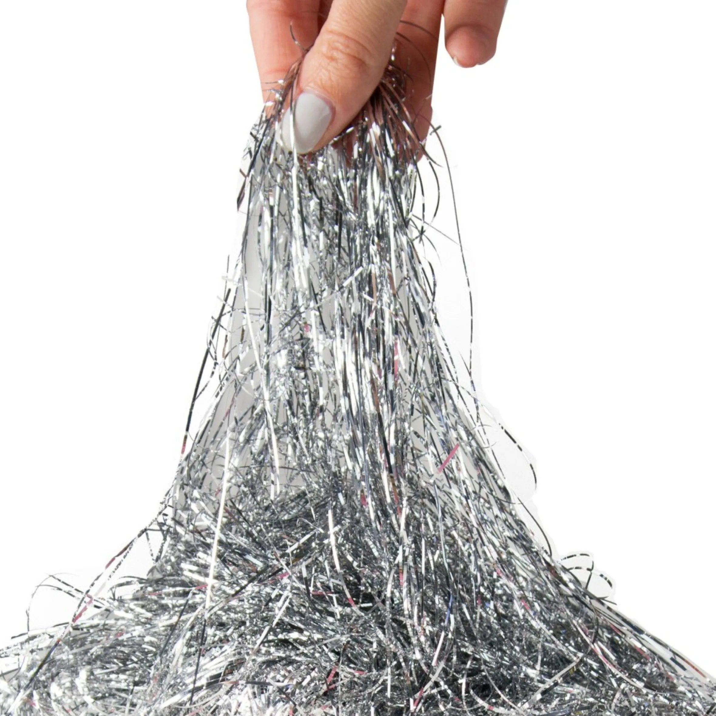1000Ct Silver Tinsel Icicle Strands - 18" Christmas Decorations