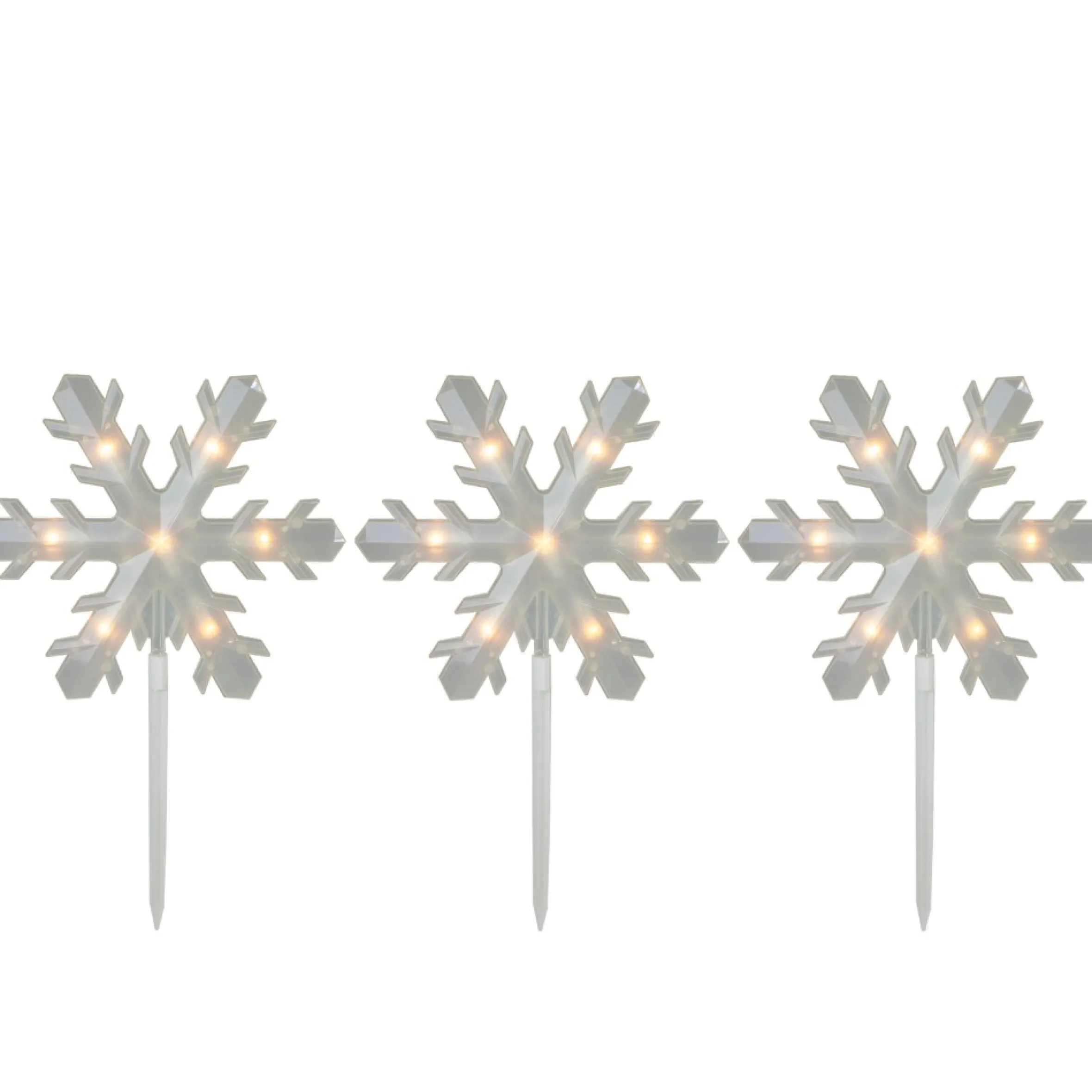 5Ct Snowflake Christmas Pathway Marker Lawn Stakes - Clear Lights