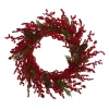 Cypress Artificial Christmas Wreath With Berries And Pine Cones, 34-Inch, Unlit
