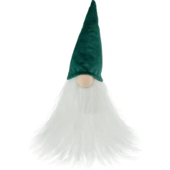 8" Dark Green And White Gnome Tabletop Christmas Decoration