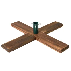 Dark Wood Artificial Christmas Tree Stand - For Trees Up To 7.75Ft Tall