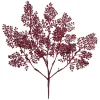 18" Deep Pink Glittered Leaves Artificial Christmas Spray