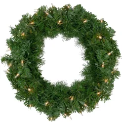 Deluxe Windsor Pine Artificial Christmas Wreath - 16-Inch, Clear Lights