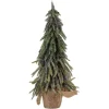 20" Downswpt Glittered Pine Tree In Burlap Base - Unlit