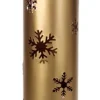 24" Elegant Winter Golden Bronze Christmas Snowflake Standing Floor Candle Holder