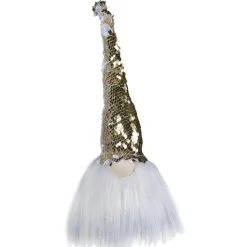 12" Elf Silver And Gold Sequin Hat Tabletop Christmas Decoration