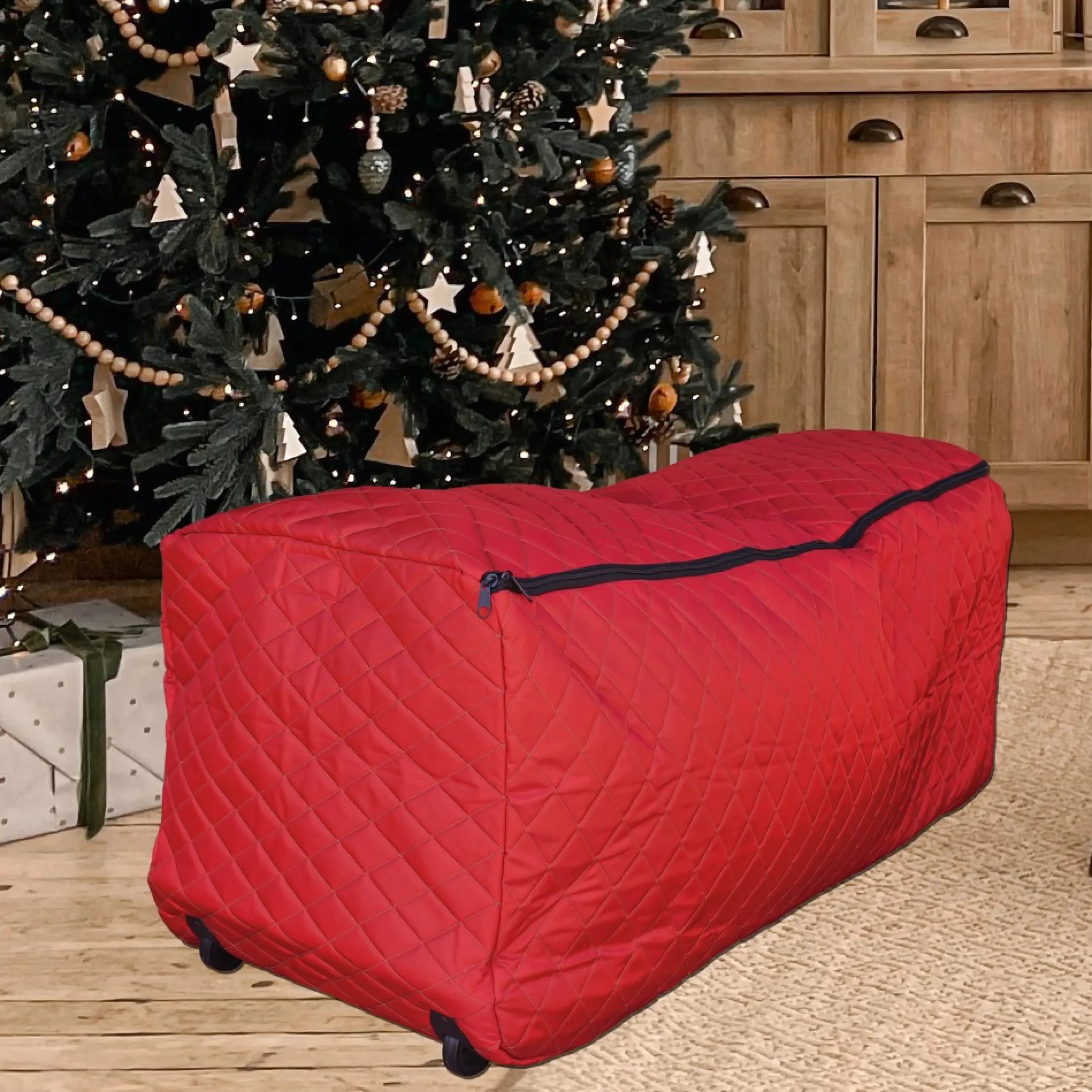 Expandable Quilted Rolling Christmas Tree Bag For Trees 9-12Ft