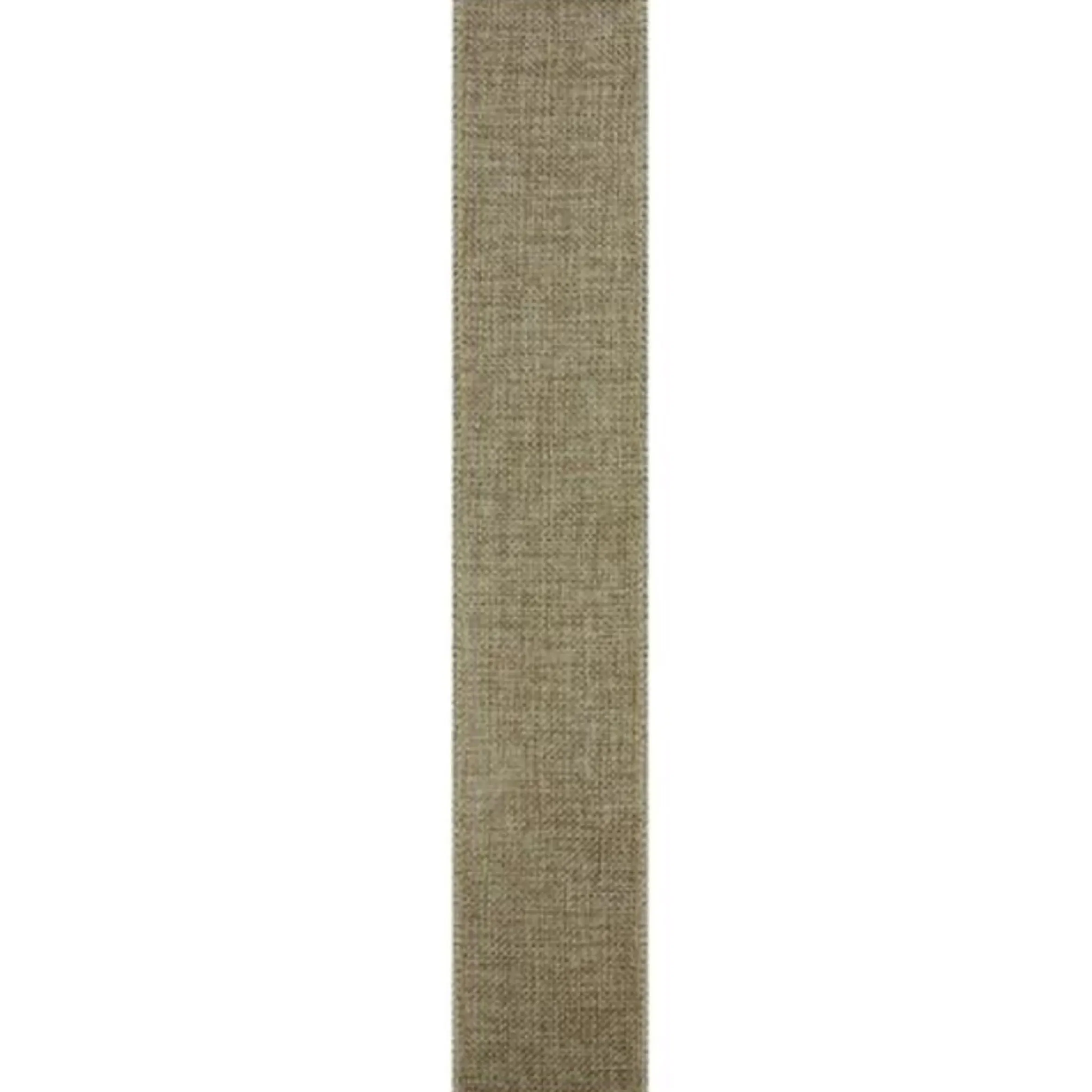 Faded Green And Brown Burlap Christmas Wired Craft Ribbon 2.5" X 10 Yards