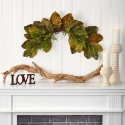35" Fall Magnolia Leaf Artificial Swag, Unlit