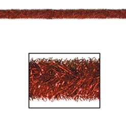 100' Festive Shiny Red Gleam 'N Tinsel Holiday Garland - Unlit