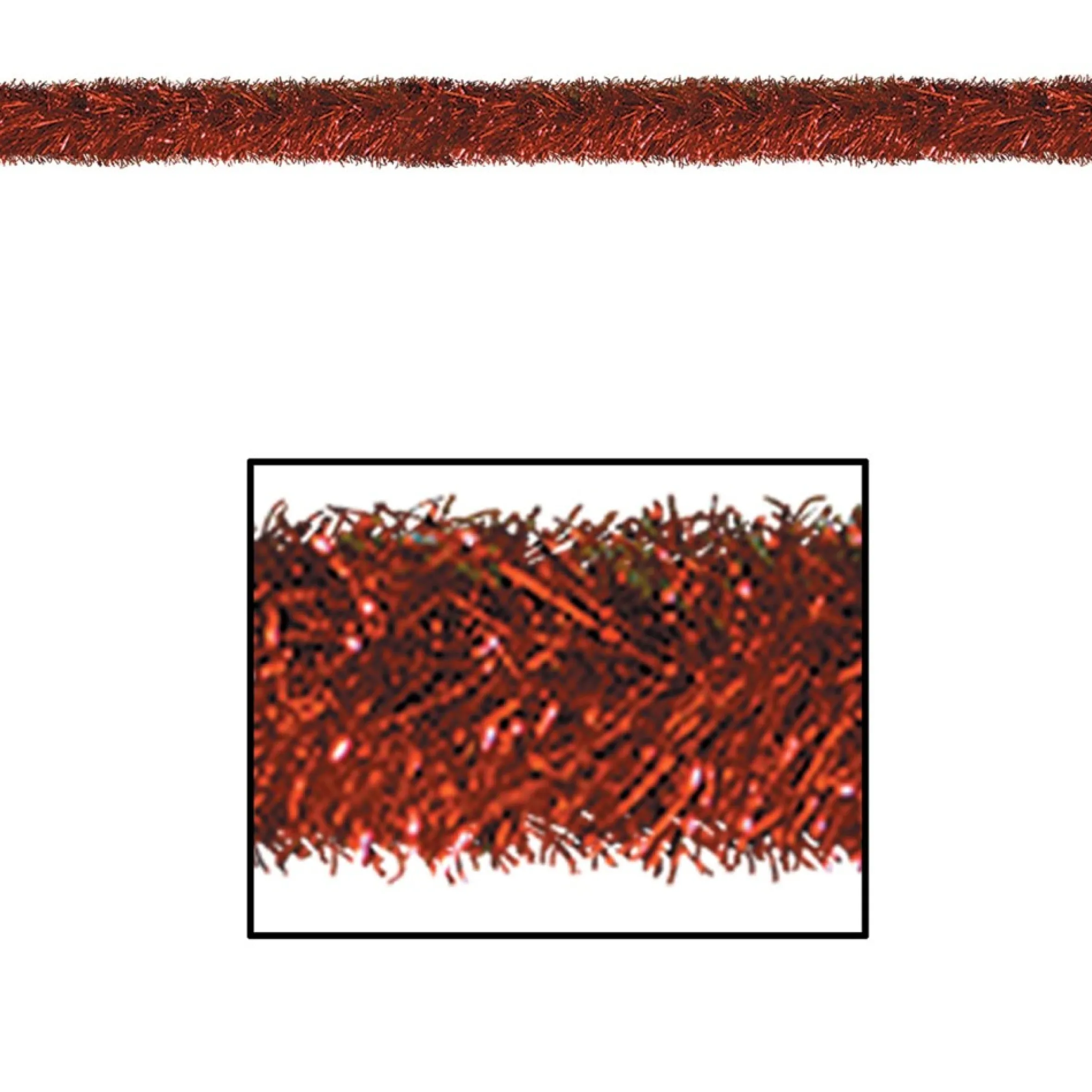 100' Festive Shiny Red Gleam 'N Tinsel Holiday Garland - Unlit