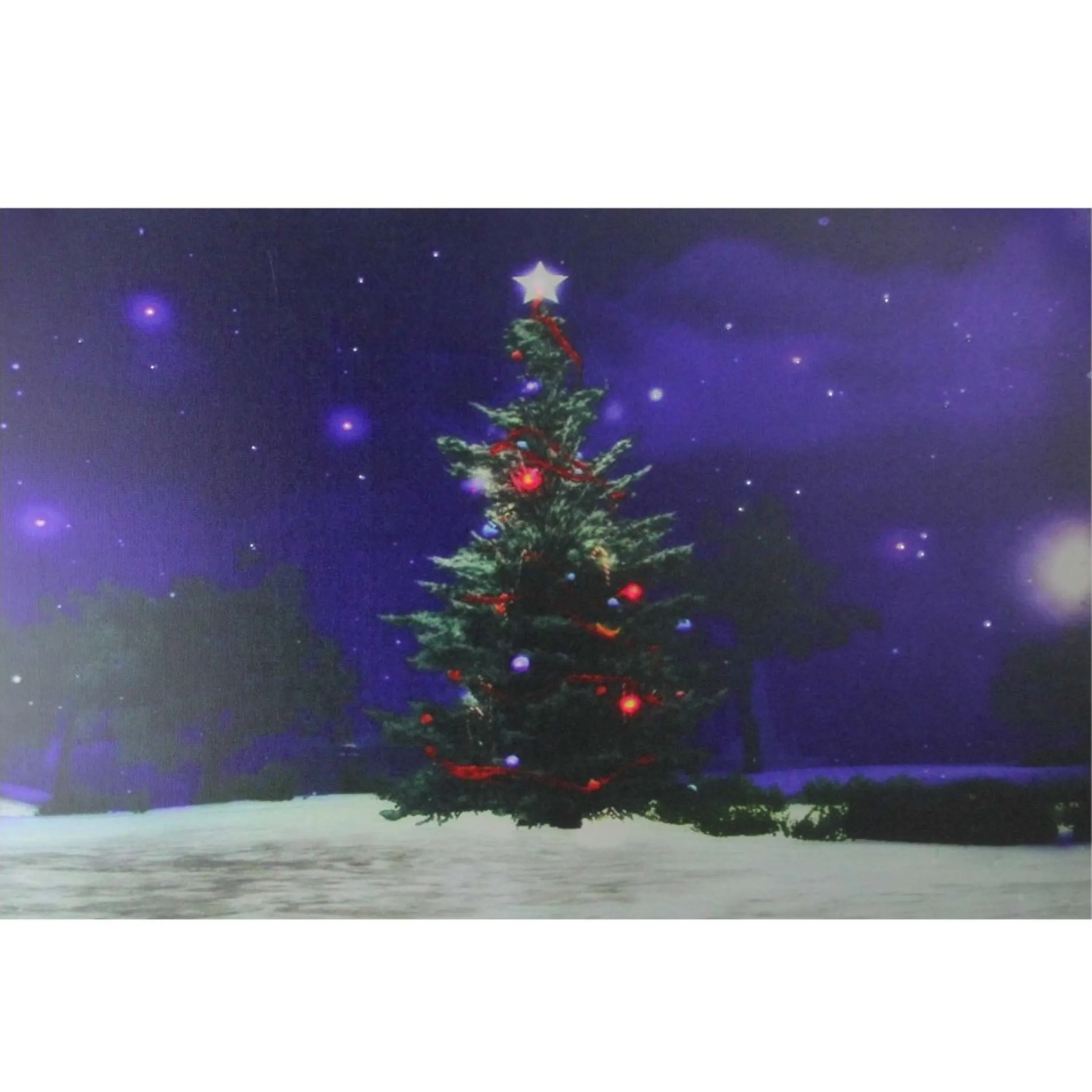 Fiber Optic And Led Lighted Color Changing Christmas Tree Canvas Wall Art 23.5" X 15.5"