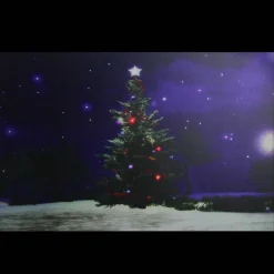 Fiber Optic And Led Lighted Color Changing Christmas Tree Canvas Wall Art 23.5