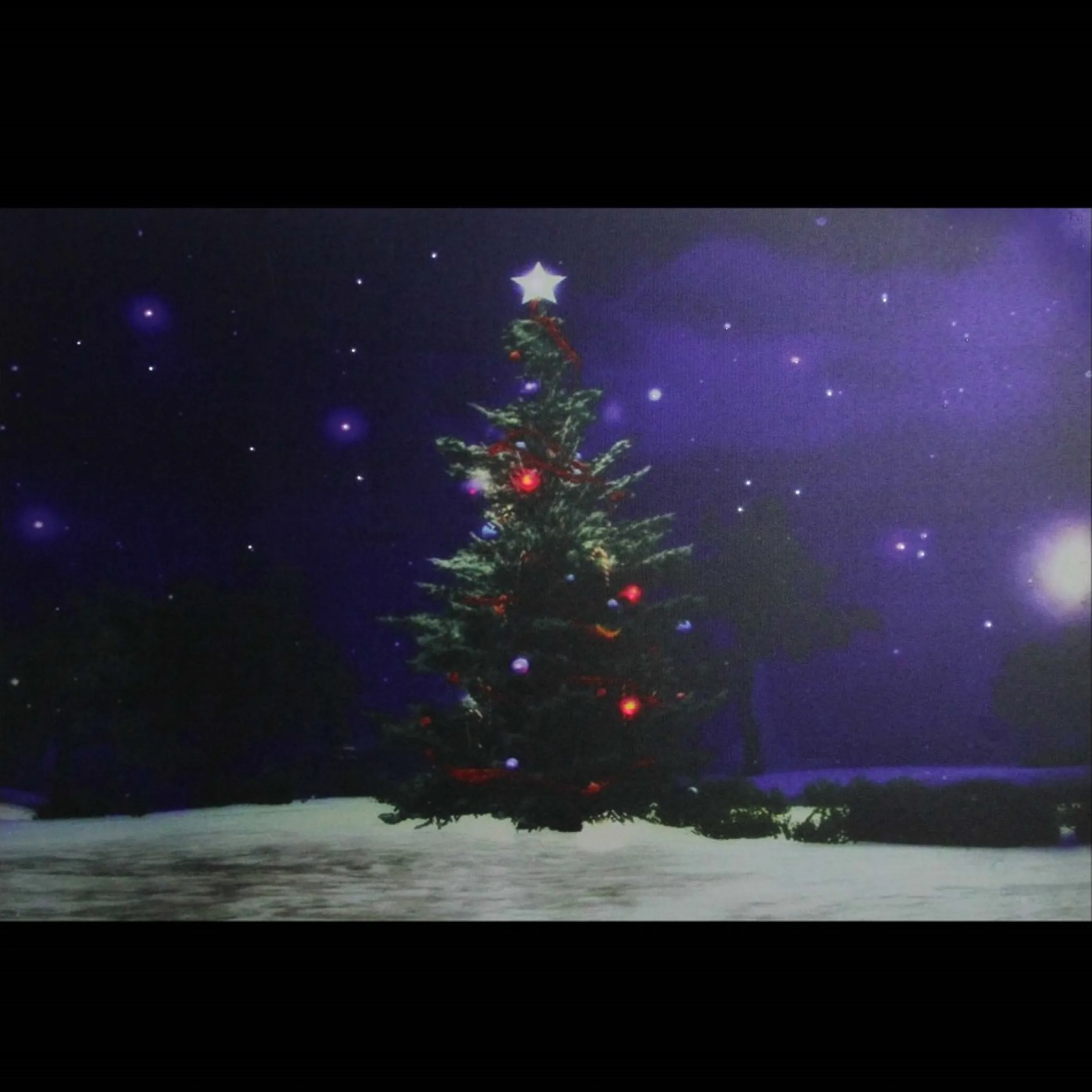 Fiber Optic And Led Lighted Color Changing Christmas Tree Canvas Wall Art 23.5" X 15.5"