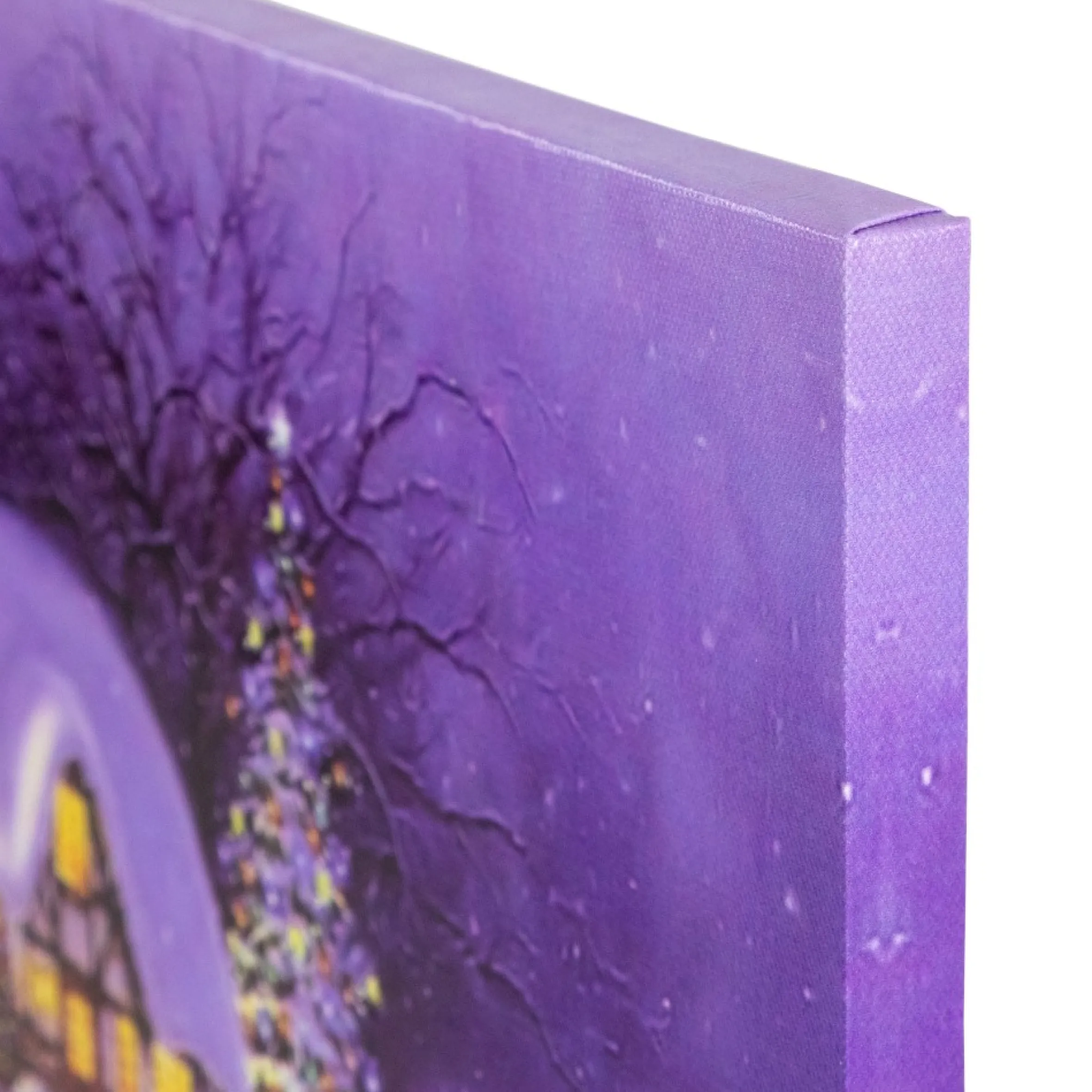 Fiber Optic And Led Lighted Snowy Christmas House Canvas Wall Art 12" X 15.75"