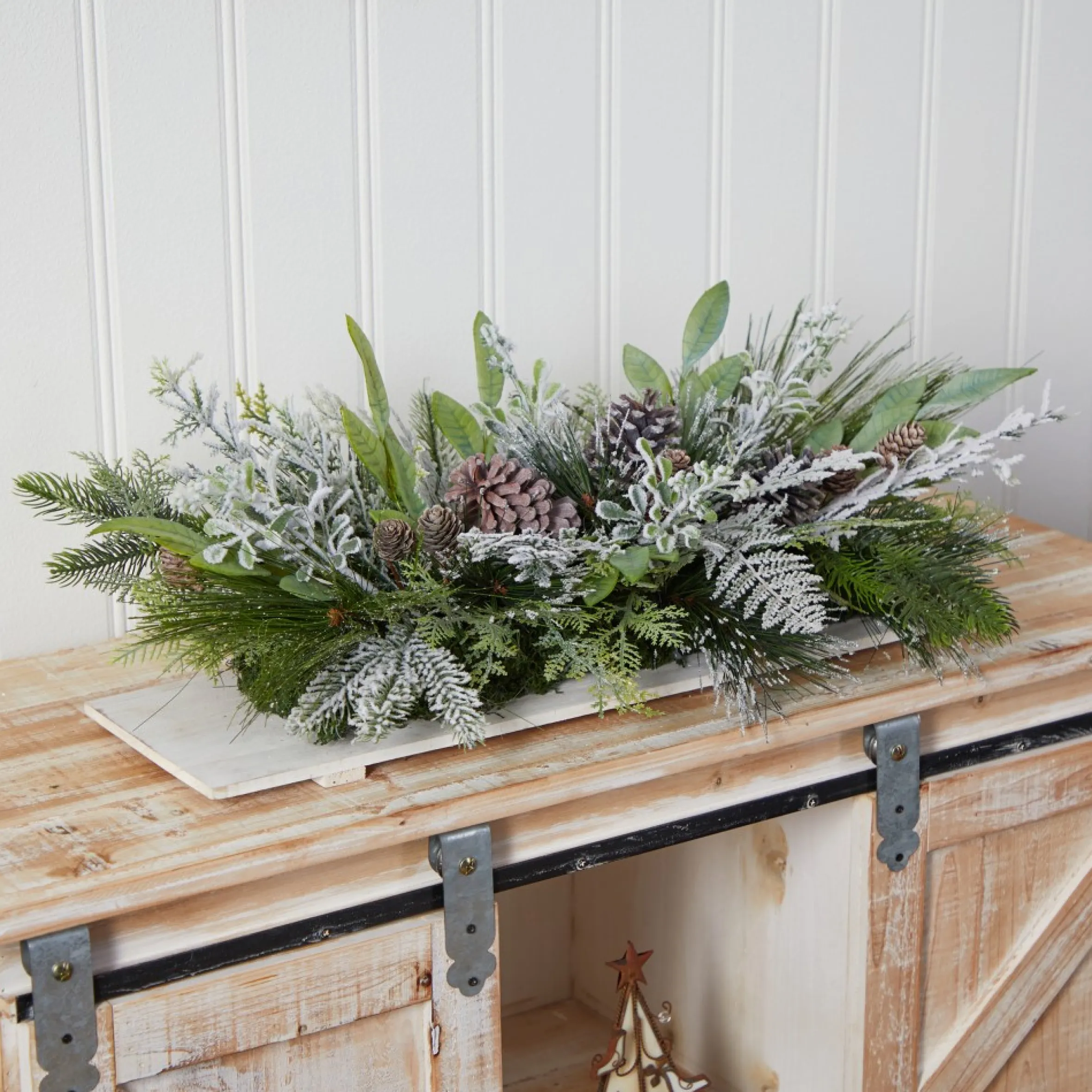 26" Flocked Artificial Christmas Arrangement