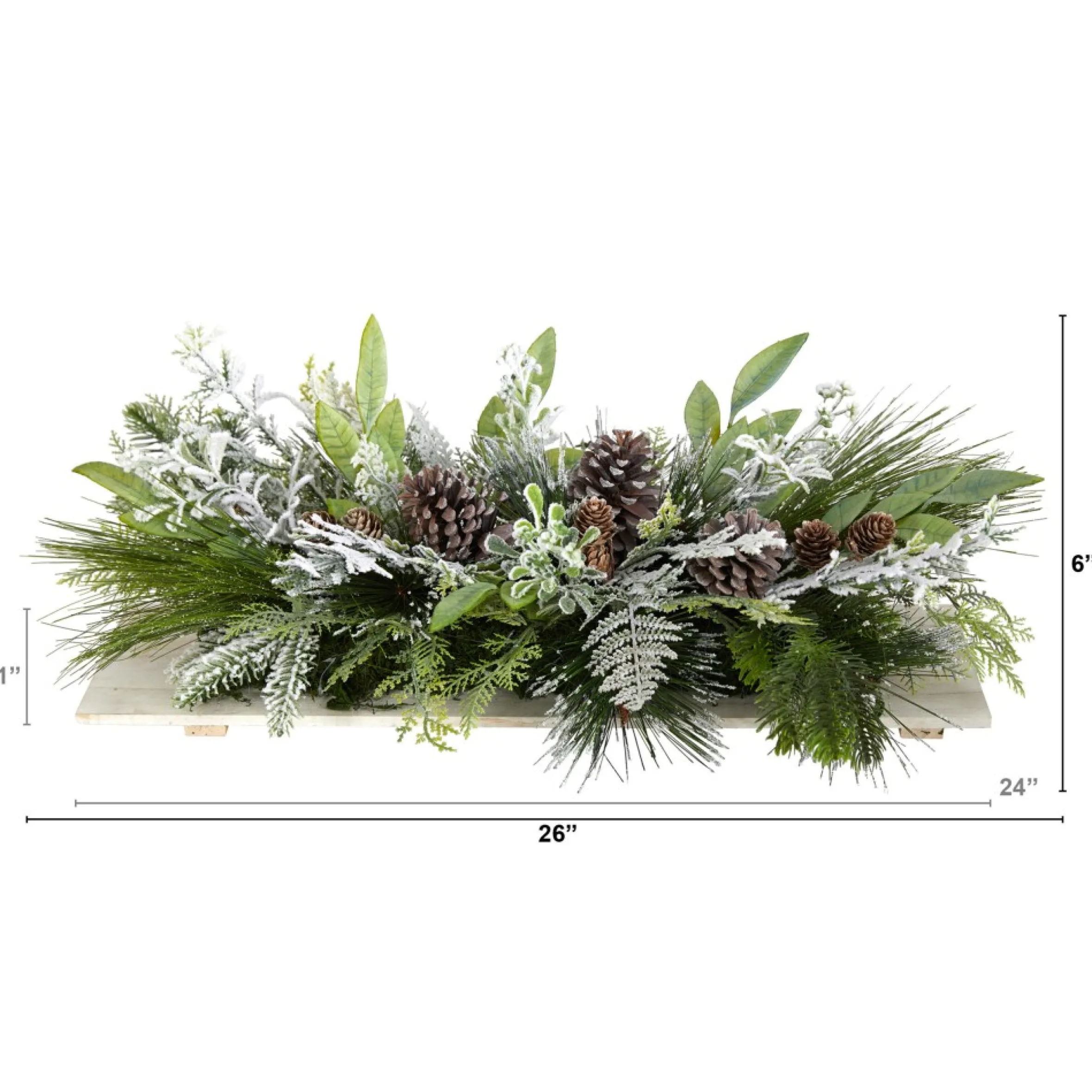 26" Flocked Artificial Christmas Arrangement