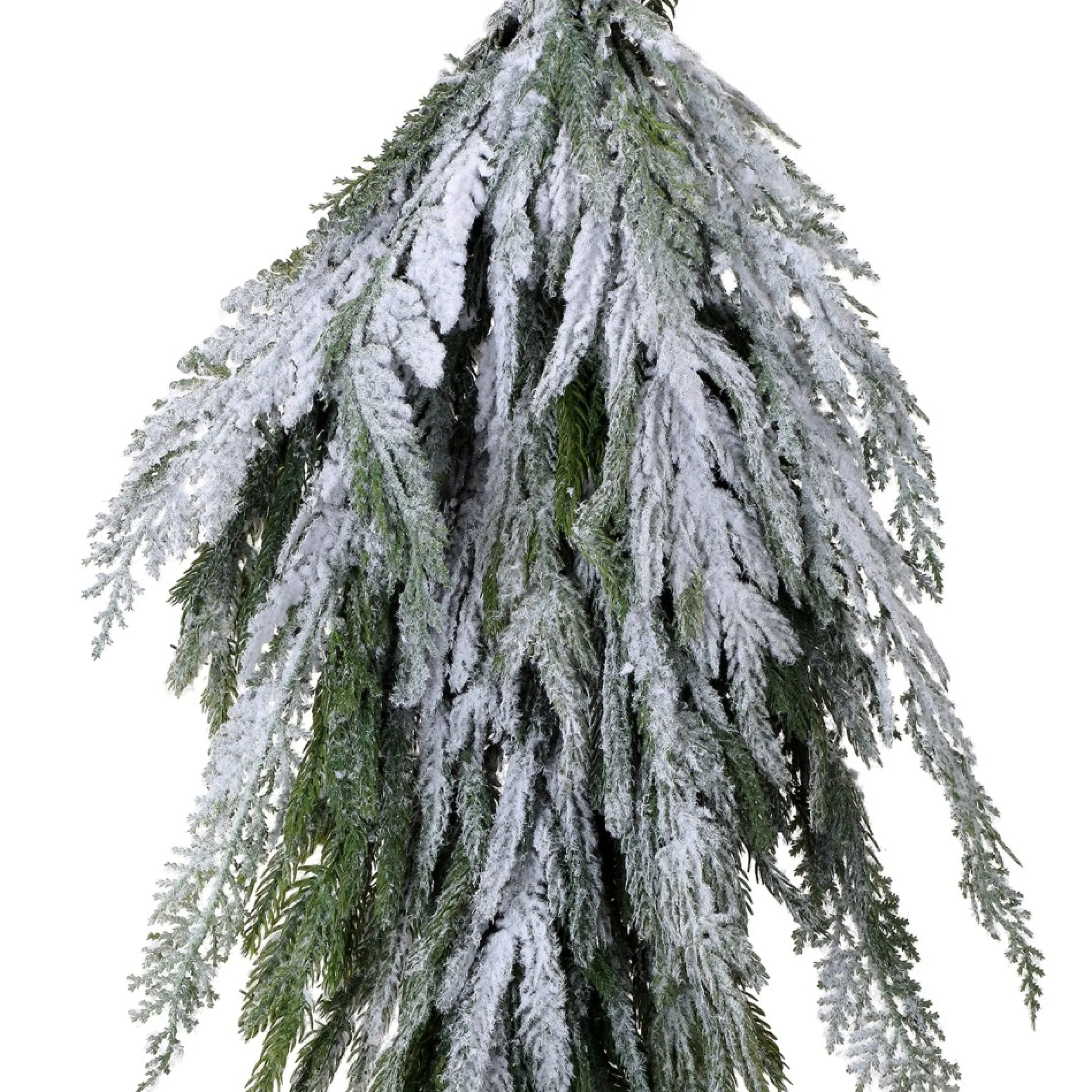 24" Flocked Norfolk Pine Artificial Christmas Teardrop Swag, Unlit
