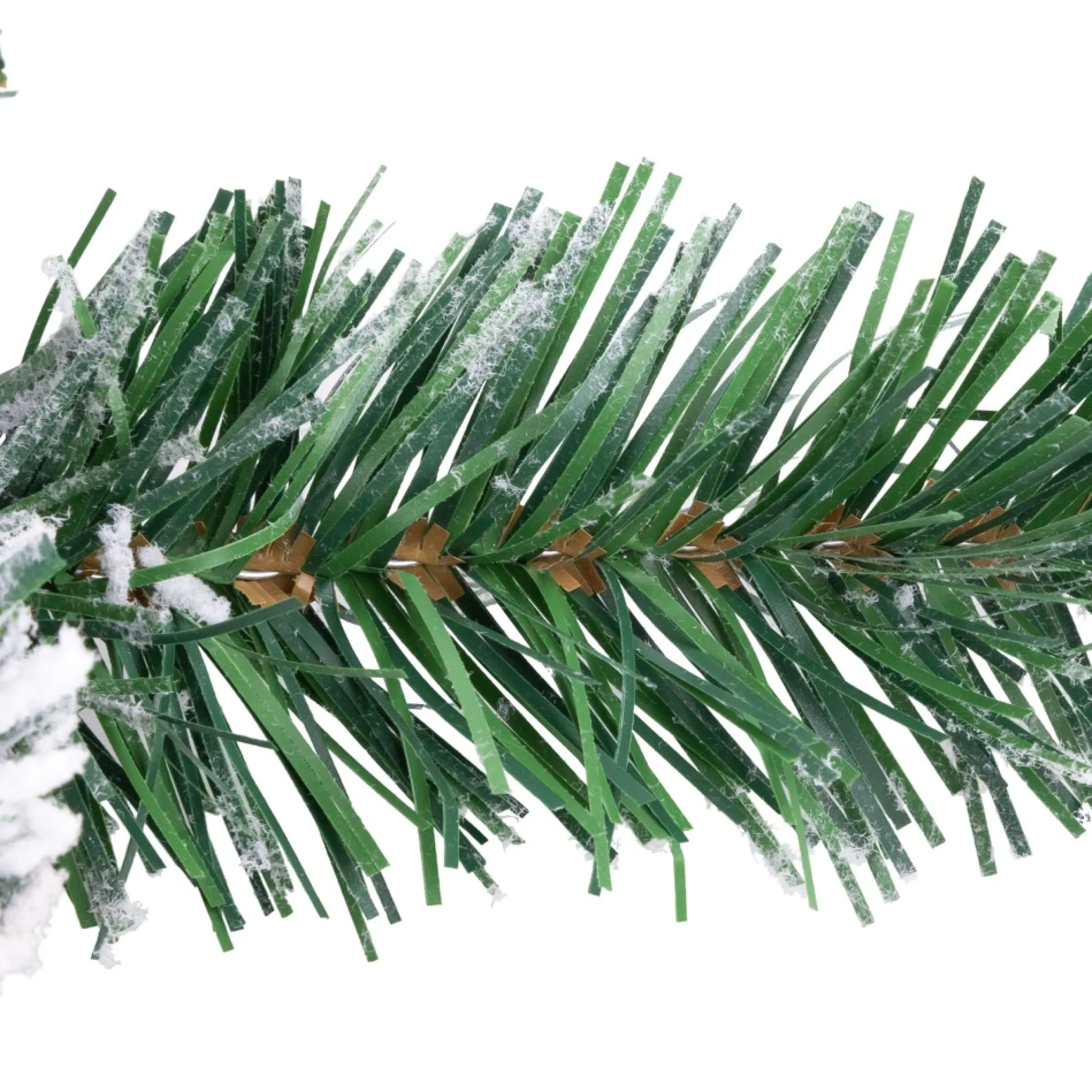 30" Flocked Pine Artificial Christmas Teardrop Swag With Iridescent Ornaments - Unlit