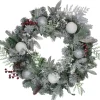 Frosted Cedar And Berries Artificial Christmas Wreath - 24-Inch, Unlit