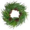 Frosted Cedar And Pine Cone Artificial Christmas Wreath, 26-Inch, Unlit